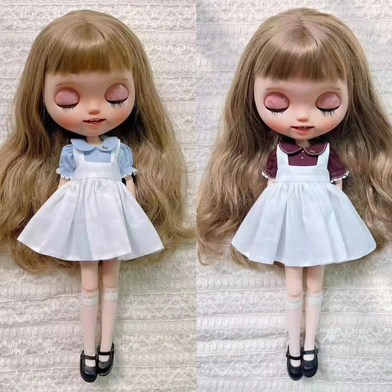 Dula Doll Clothes Dress Blue coffee skirt Blythe Qbaby ob24 ob22 Azone Licca ICY JerryB 1/6 Bjd Doll