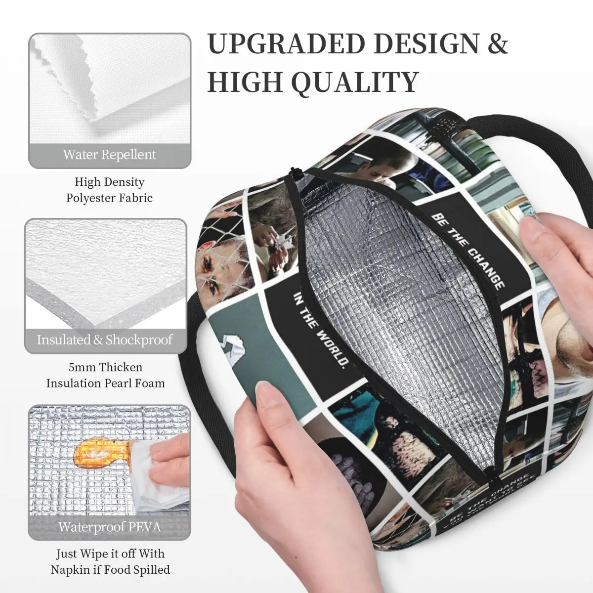 الجمالية مايكل سكوفيلد أكياس الغداء معزول بينتو صندوق المحمولة حقيبة الغداء نزهة أكياس حقيبة حرارية للمرأة فتاة السفر #3