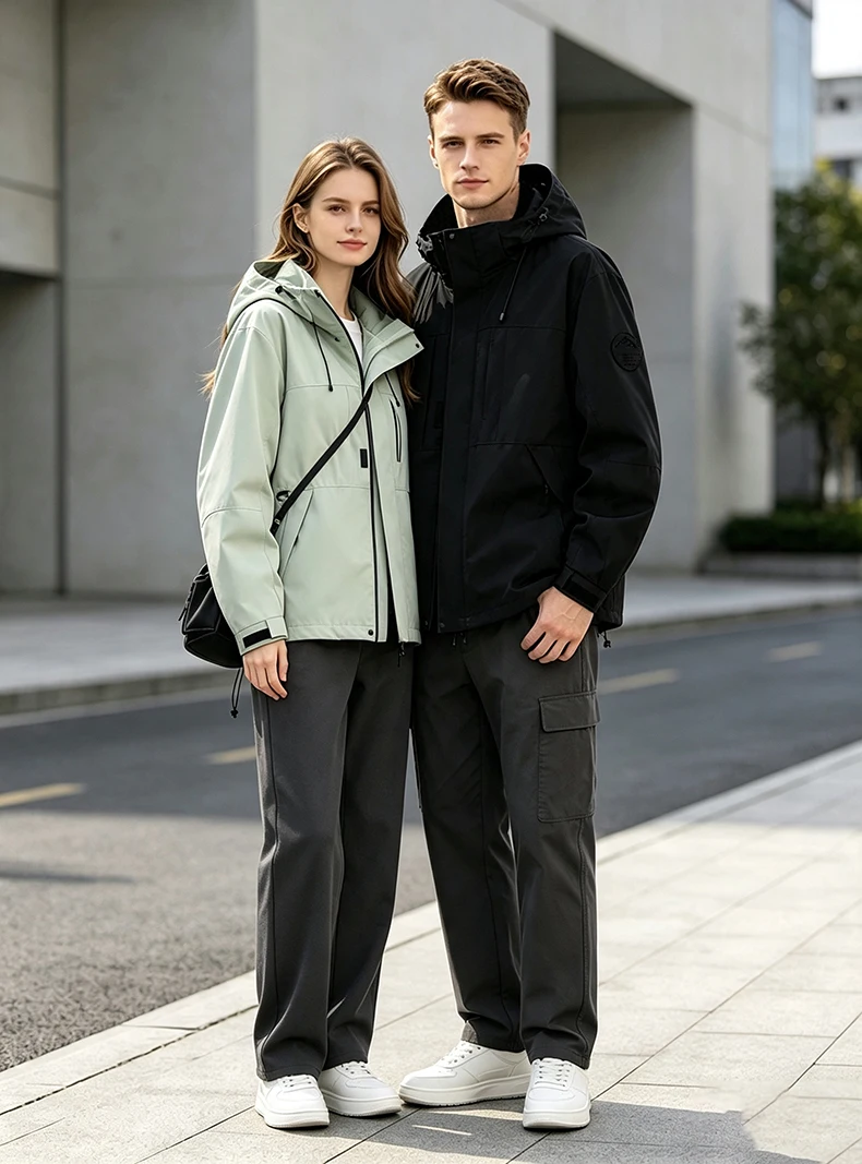 LNGXO Wasserdichte Windjacke für Damen und Herren, Outdoor-Sport, winddichte, einlagige Jacke, Wander-, Trekking-, Bergsteiger-Regenjacke – Detail 26