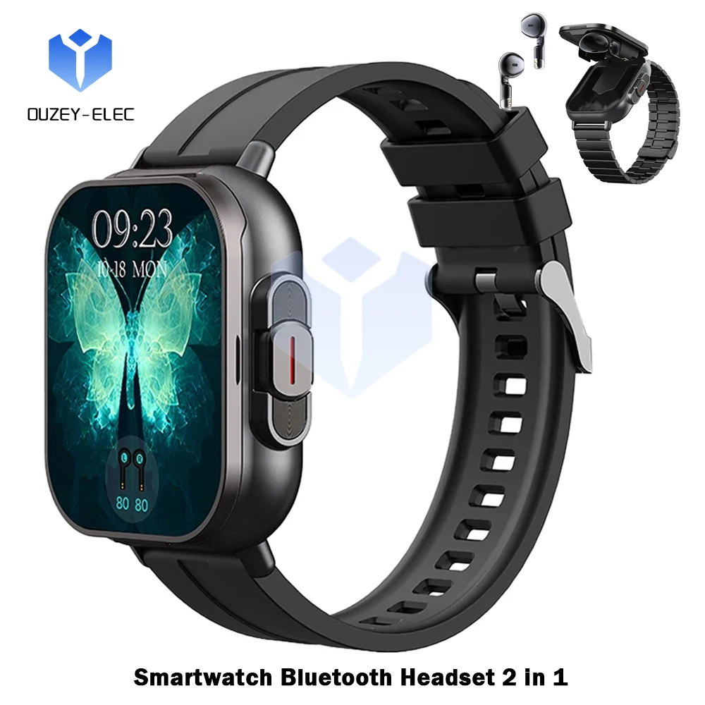 

TWS 2 in 1 Smartwatch D8 Sports Watch Bluetooth Headset Calling watch Men Health Monitoring ENC Women Wristwatch With Earbud