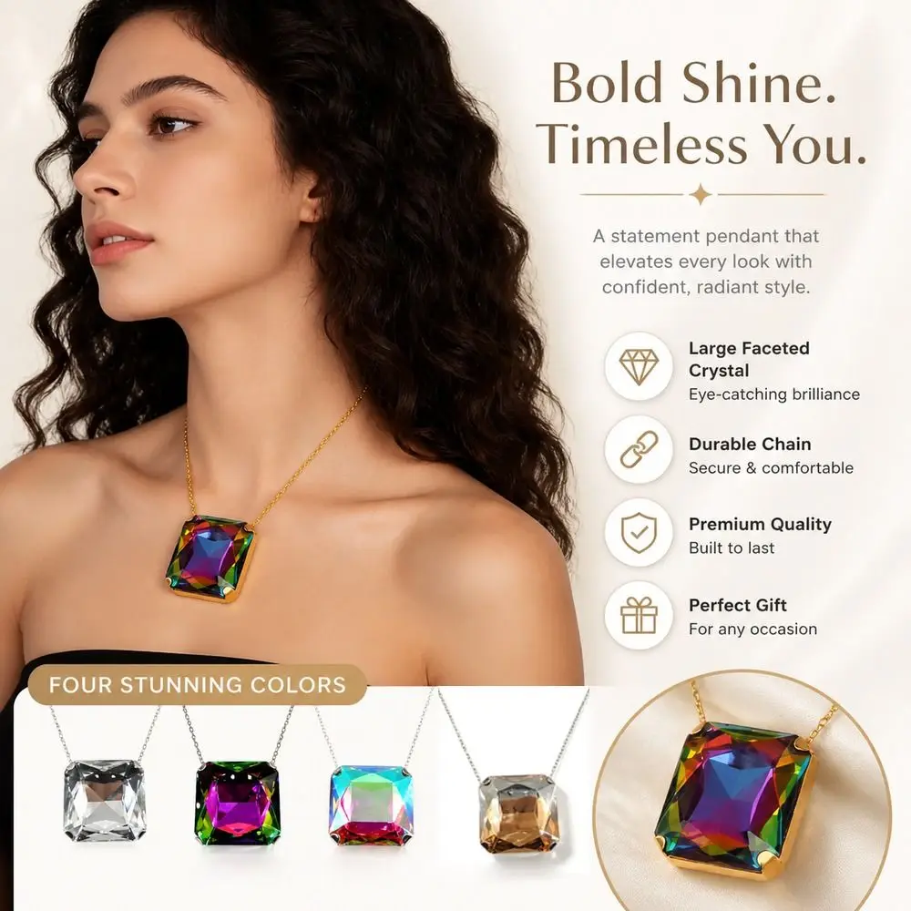 New Design Square Shape Square Rhinestone Pendant Rhinestone Crystal Exaggerated Giant Vintage Wedding Large Size Crystal