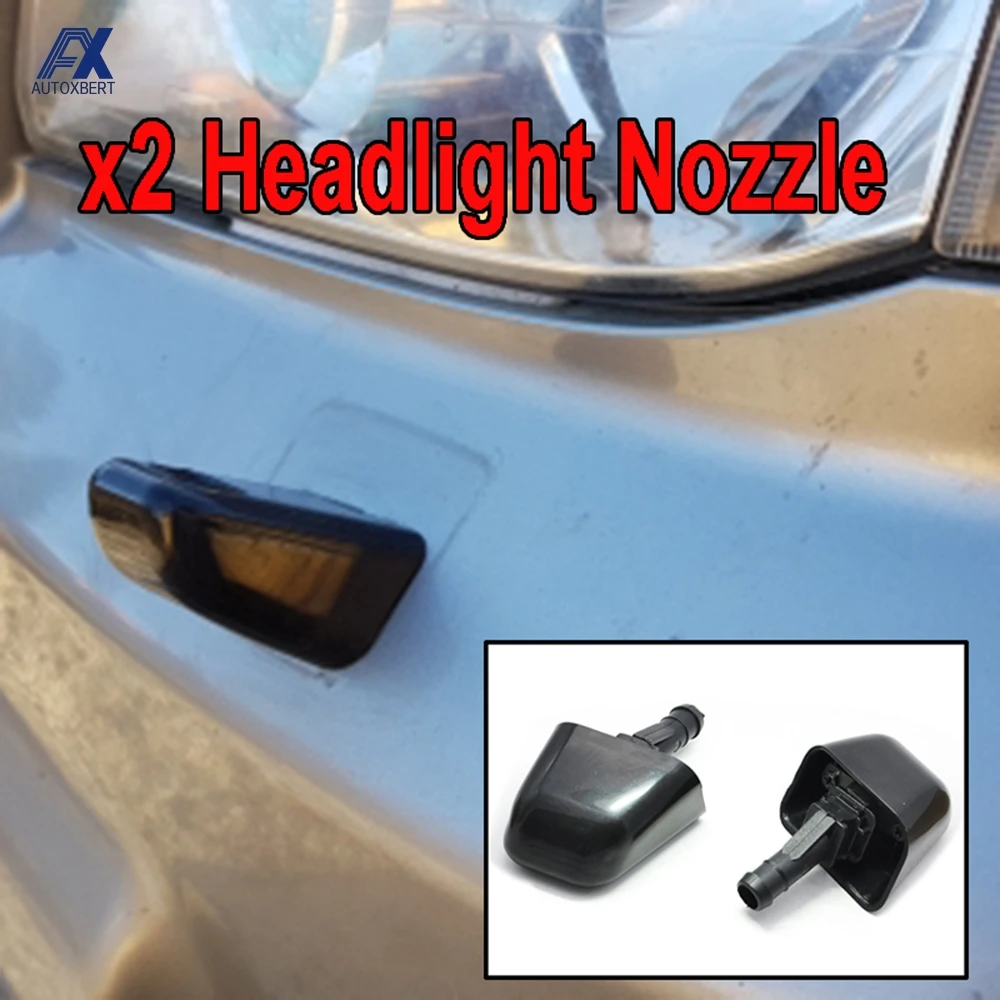 2Pcs Car Headlight Washer Jet Nozzle 28641-1DA0A 28642-1DA0A For Nissan X-Trail Xtrail 2 T31 2007 2008 2009 2010 2011 2012 2013