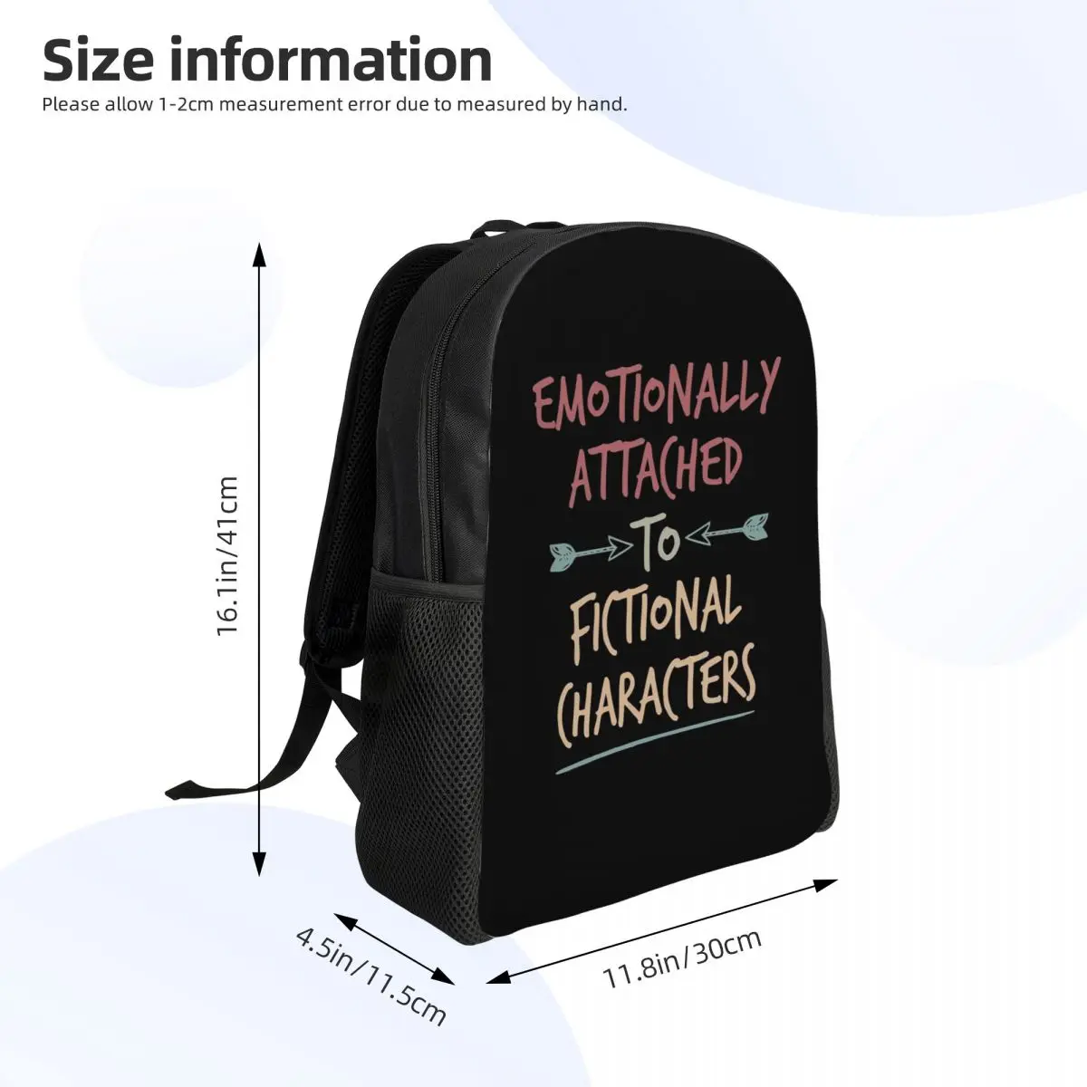 Emotionally Attached To Fictional Characters Student Backpack School Bag Hiking Travel Daypack Men Women Bookbag Shoulder Bags