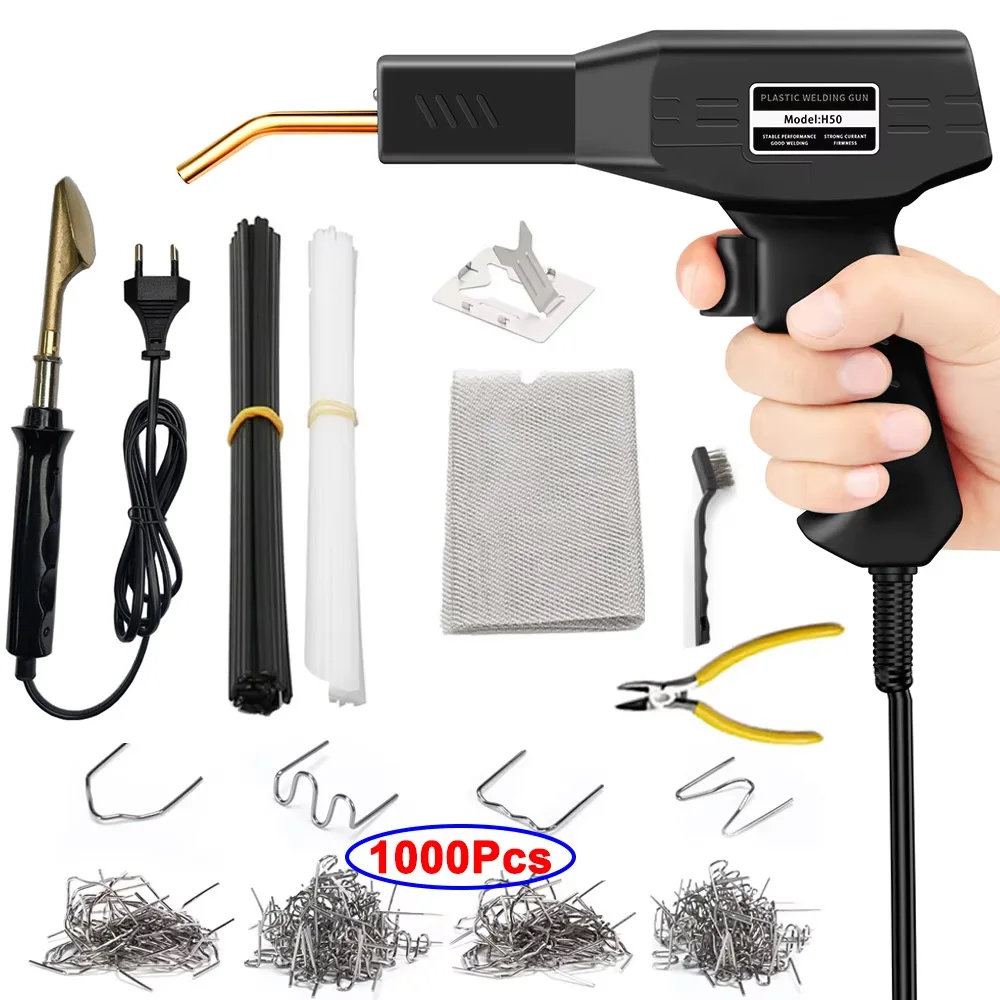 50W Hot Stapler Plastic Welding Machine Plastic Bumper Soldering Iron 2 in 1 Garage Tools Car Bumpers Repair Kit PVC Welder Gun image 3