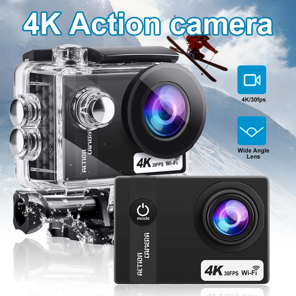 4K30FPS Action Camera 16MP Underwater Waterproof Case Outdoor Sports Helmet Video Recording Cameras With 2.0 HD Screen
