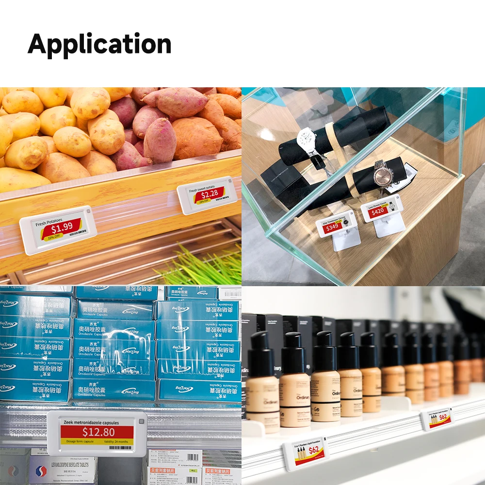 Label Rak Elektronik Digital ESL Epaper Eink untuk Toko Ritel