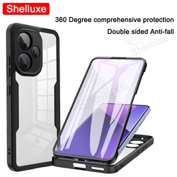 PocoM6 360 Full Body Front+Back Clear Case Shelluxe For Xiaomi POCO M6 M6Pro Pocophone M6 Pro Silicone Double Sided Phone Cover