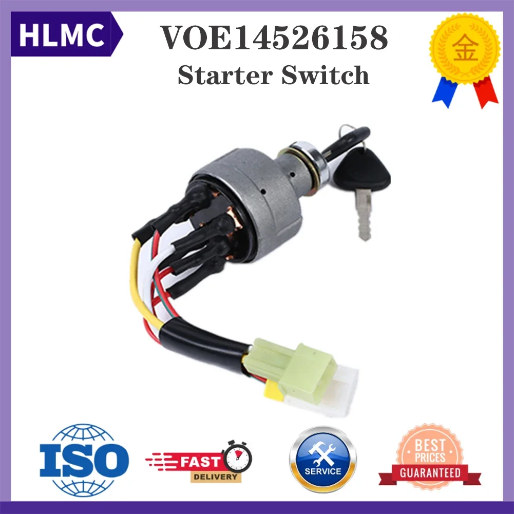 Excavator Parts Engine Start Switch VOE14526158 Ignition Switch Key Lock Ignition Start Switch For EC140 EC210 EC290 360