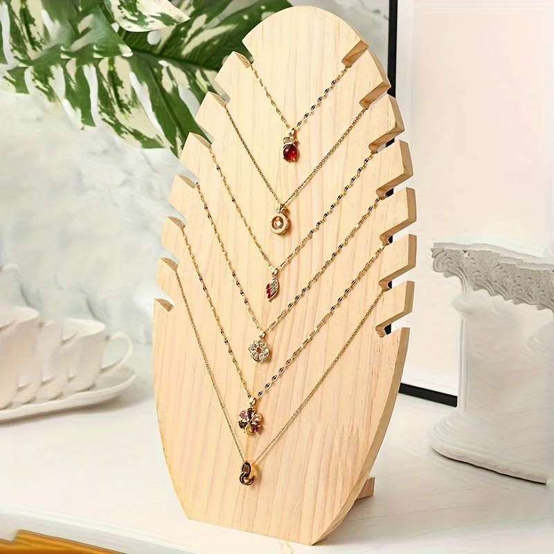 

Деревянная подставка для украшений с дизайном «Огни» для кулонов и браслетов, витрина для магазина, изделие из массива дерева