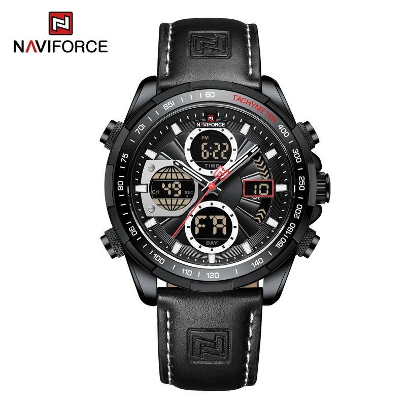 Neue NAVIFORCE Uhren für Männer Leder Herren Militär Sport Wasserdichte Uhr Quarz Armbanduhr Chronograph Männliche Uhr