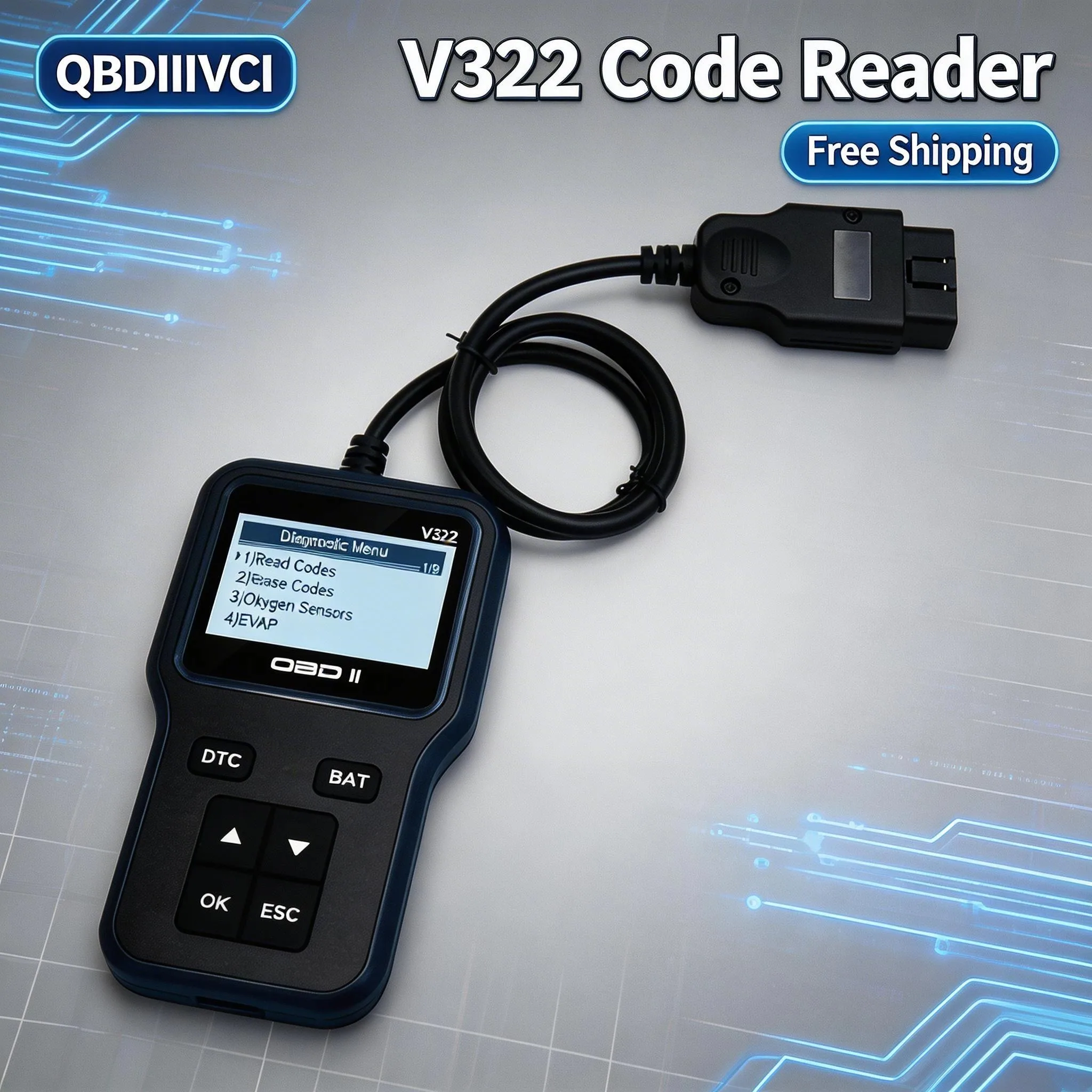 

Универсальный сканер VESSTEK V322 OBD II для сброса кодов неисправностей, тестер аккумулятора, диагностический инструмент для проверки системы двигателя автомобиля, считыватель кодов OBD2.