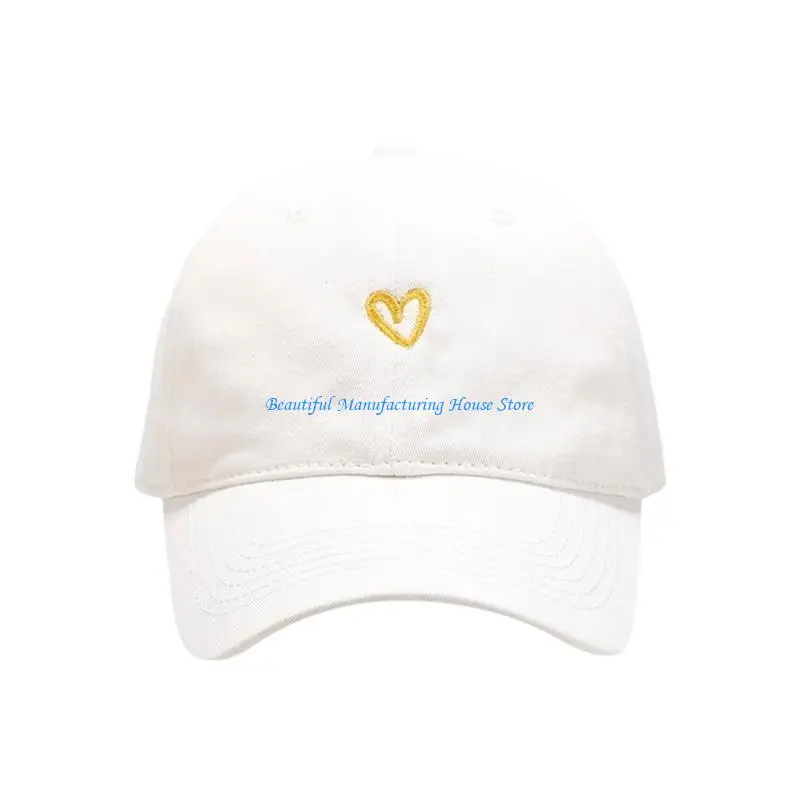 E56A Fashion Heart Pattern Baseball Cap Adjustable Size Women Sunproof Snapbacks Hat For Teens Girl Hiking Running Daily Use