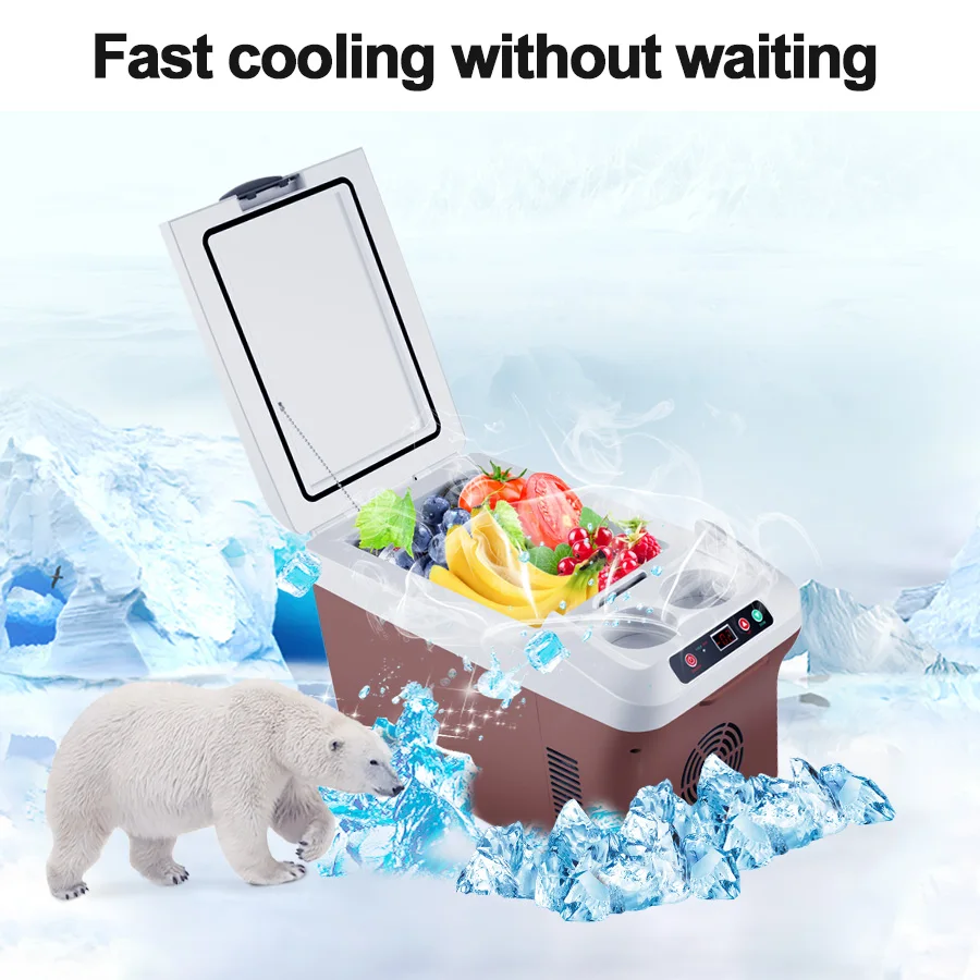 Yannice Refrigerator Mini Portable Appliances 15L High-Capacity LED Display Super Cooling Suitable For Car, Home And Camping Use