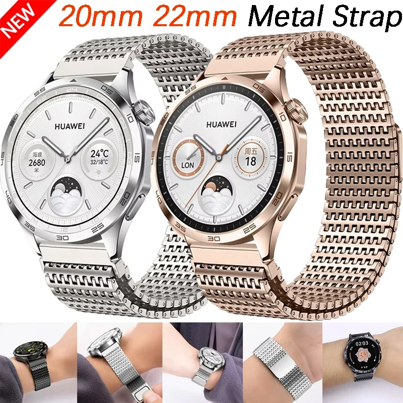 

Металлический магнитный ремешок для Samsung Galaxy Watch 7/6/5/4/3, ремешок-браслет для Huawei Watch 5/4/3-GT4/5/6 Pro для Amazfit GTR 4/GTS 4
