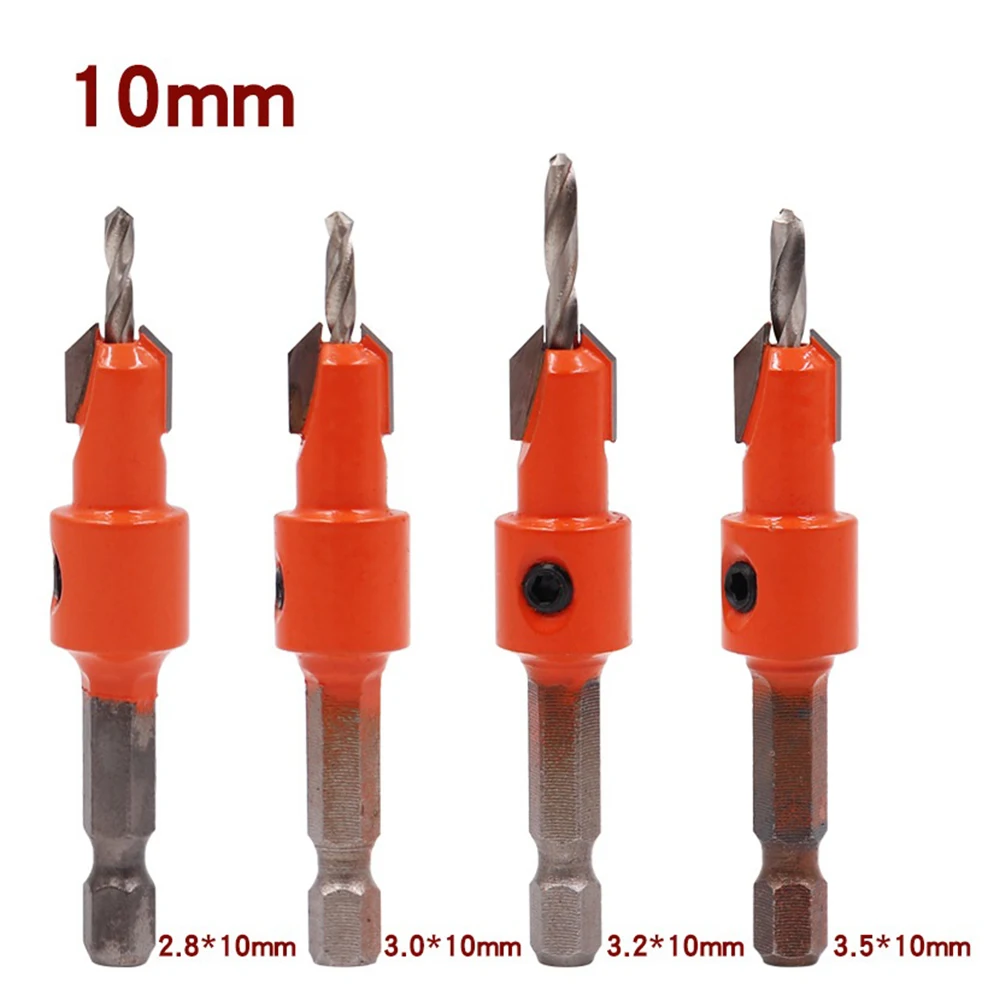Pekerjaan kayu Hex Shank bor Bit Set Counter Sink Router Bit kayu bor lubang pembuka Penggilingan Cutter