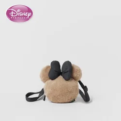 Disney New Cute Plush Children's Bag Girls' Shoulder Bag Baby's Co-branded Minnie Cute Plush Cross-body Bag