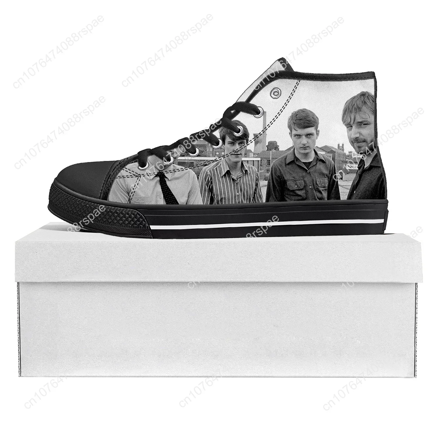 Joy Division Rock Band-Baskets en toile pour hommes et femmes, chaussures de couple décontractées, chaussures personnalisées, noir, haut, qualité supérieure, adolescent, rencontre