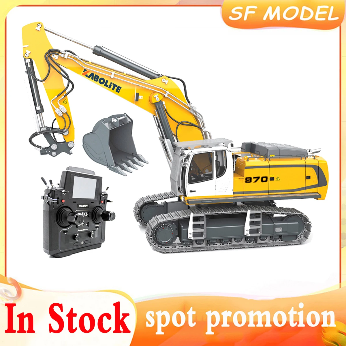 KABOLITE 1/14 RC Hydraulic Excavator K970 100S All Metal New Upgrade PL18 EV Remote Control Mining Excavator Model Boy Toys