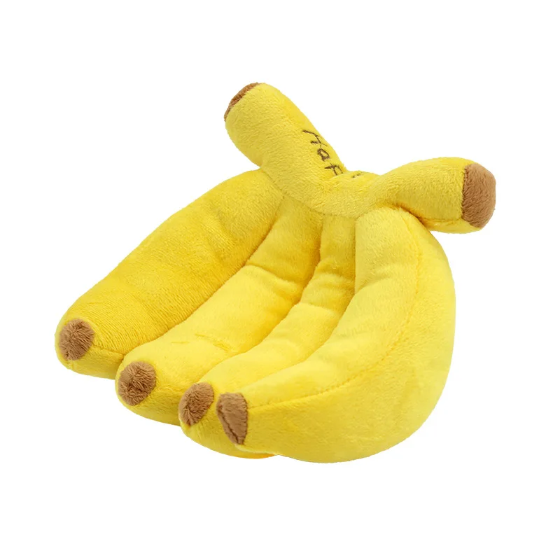 Bananenförmiges Quietschendes Plüsch-Hundespielzeug Weiches Bissresistentes Kauspielzeug für Welpen Kleine und Mittelgroße Hunde Interaktives Zahnpflege-Spielzeug