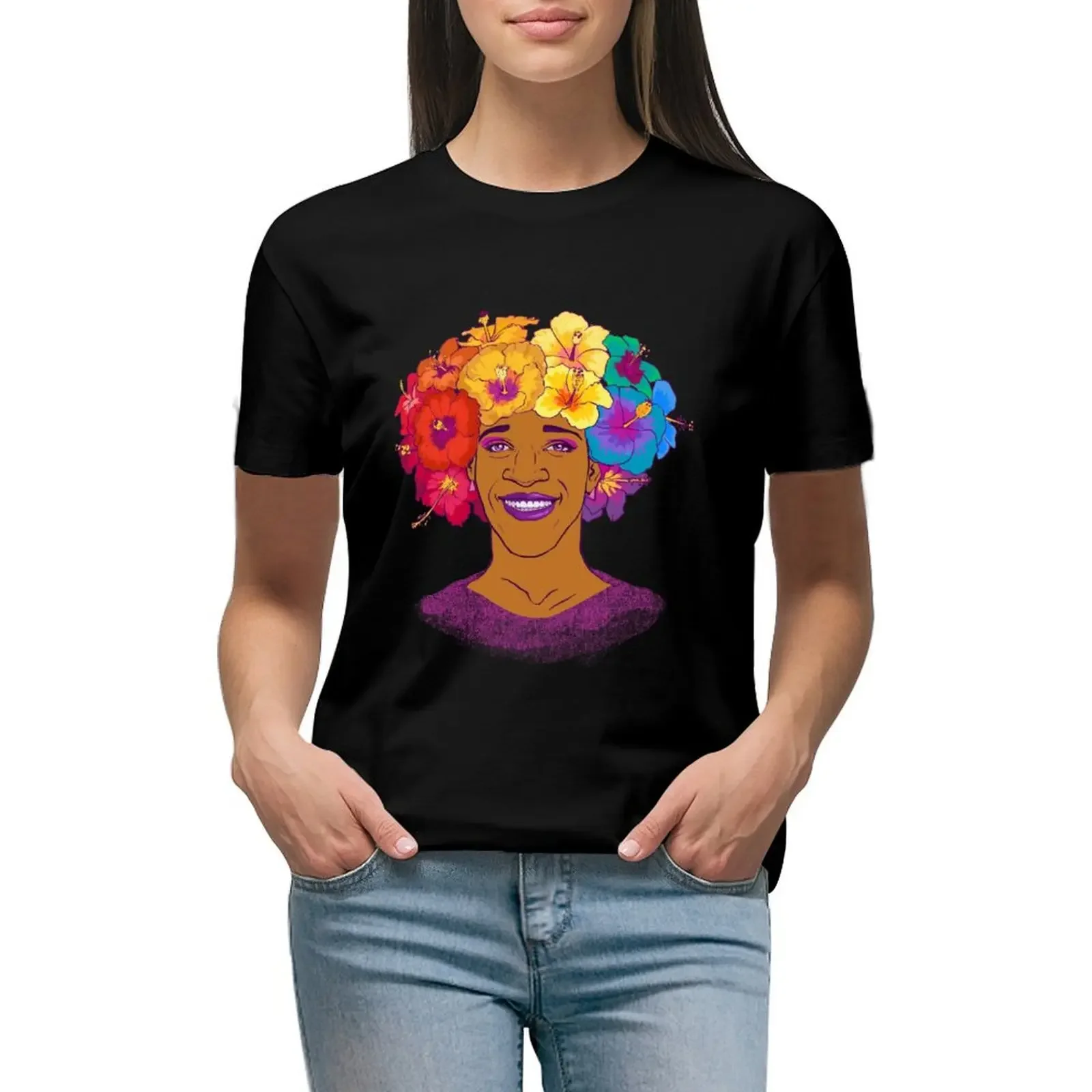 

Marsha Johnson - Hero and Icon T-Shirt korean fashion vintage clothes tees oversized t shirts for Women