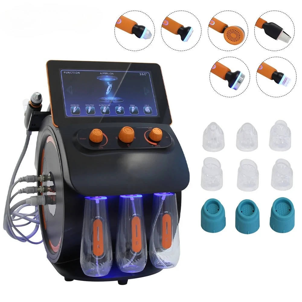 

6 in 1 H2O2 Hydro Visible Diamond Microdermabrasion Skin Lightening Hydrogen Dermabrasion Facial Machine Beauty Salo