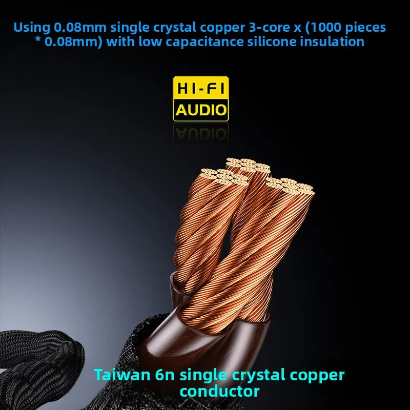 Tanmaster-SE Tian Shi 6N Single Crystal Copper 5 Square CD Front End Decoder Back End Power Amplifier Audiophile Power Cord
