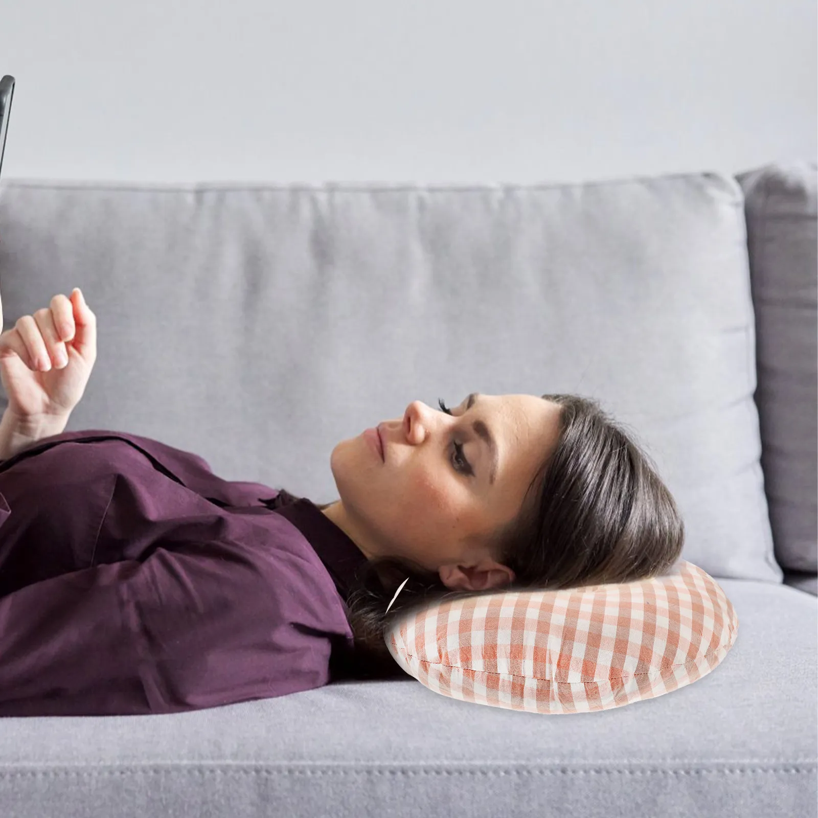 Ergonomic Ear Hole Pillow for Side Sleepers – Removable Cover, Invisible Zipper, Office & Nursing Support