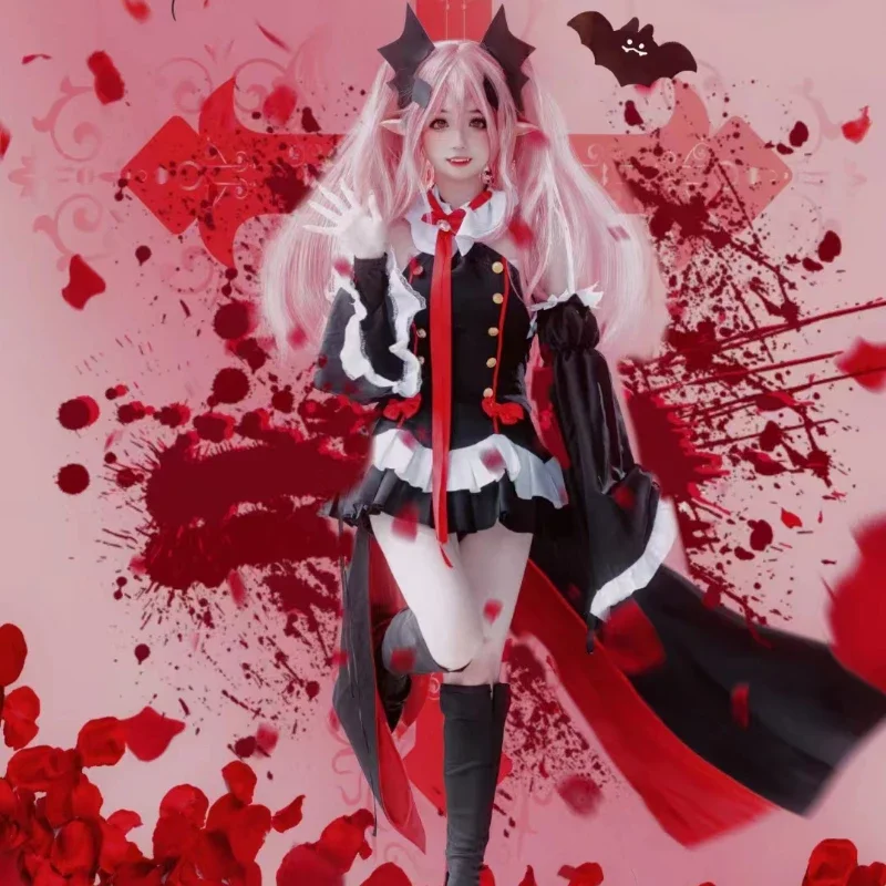 

Серафим Конца Owari no Seraph Krul Tepes Косплей Костюм Униформа Парик Косплей Аниме Ведьма Вампир Костюм на Хэллоуин для женщин