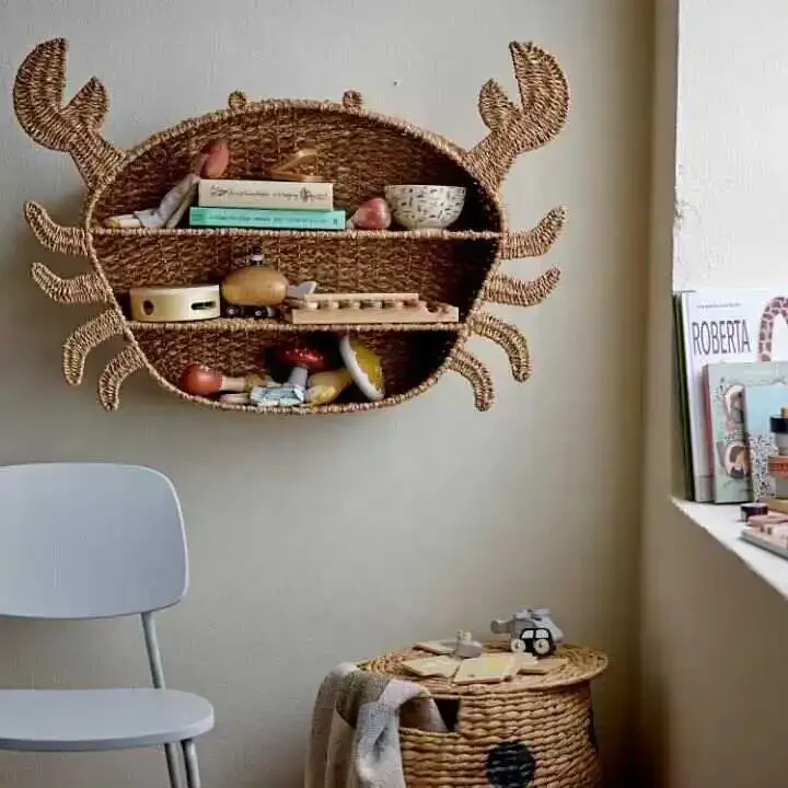 

Children's room crab storage rack storage rack rattan bookcase sundries kindergarten classroom room decoration