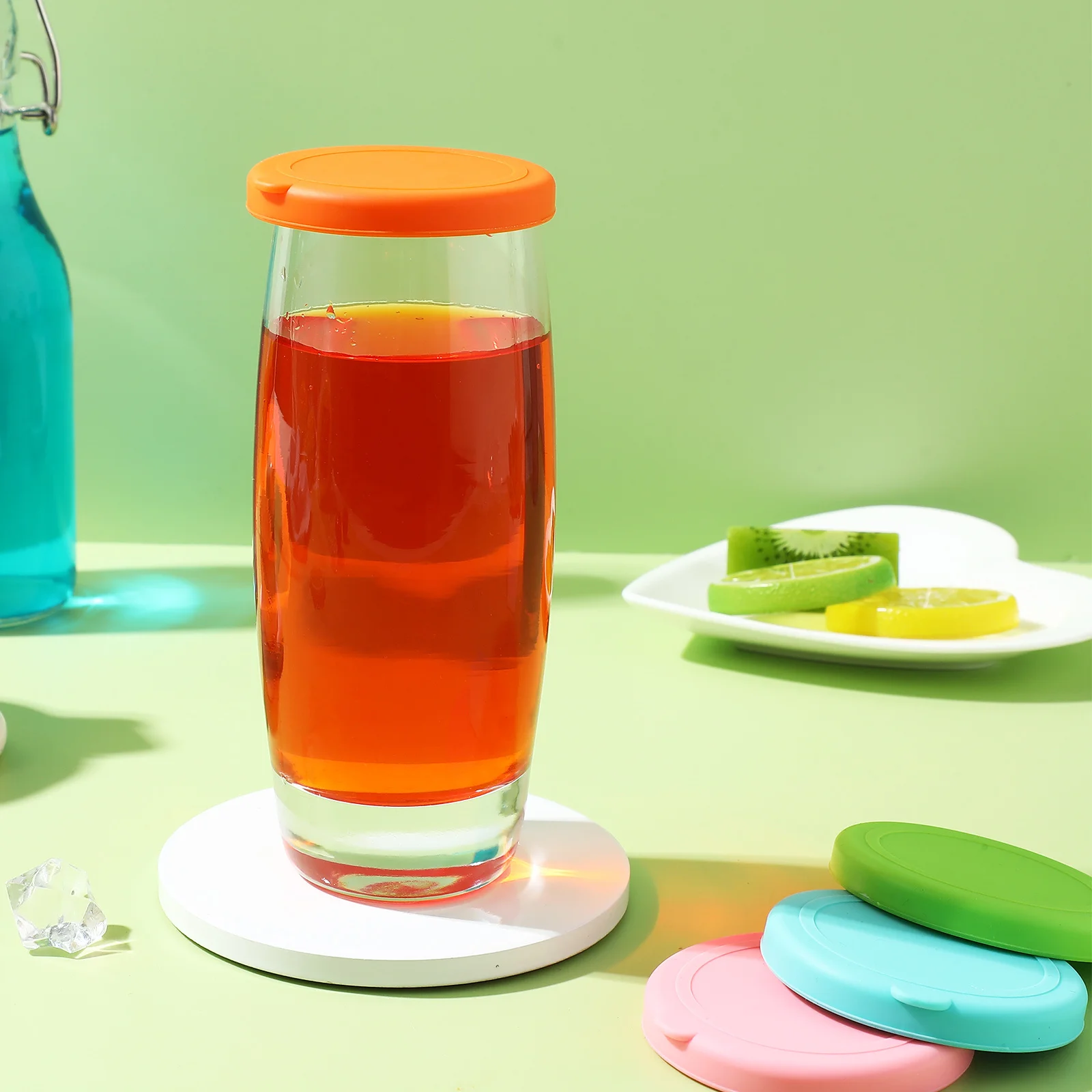 

4Pcs Round Silicone Lids Food Storage Safe Materials Tight Fit Easy Clean Multiple Colors Versatile Usage Round Lids