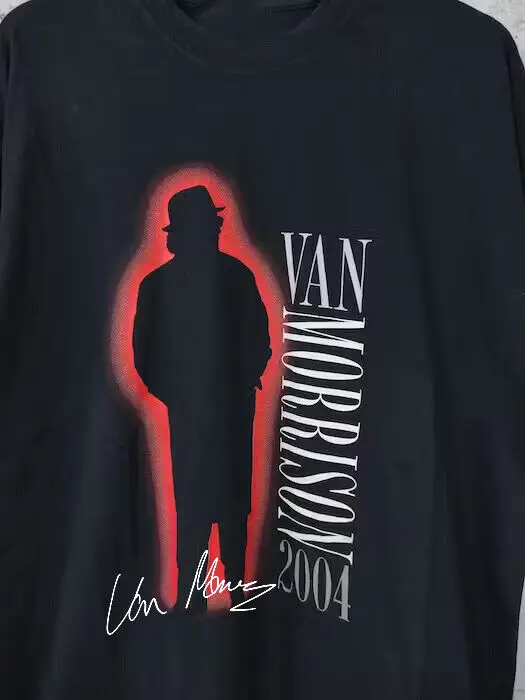 Vtg Van Morrison 2004 Tour Cotton All Size Black Unisex Shirt C2405 long sleeves