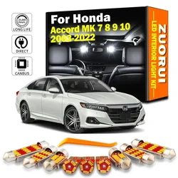 ZUORUI Canbus LED Interior Map Dome Light Kit For Honda Accord MK 7 8 9 10 2003-2018 2019 2020 2021 2022 Accessories Led Bulbs