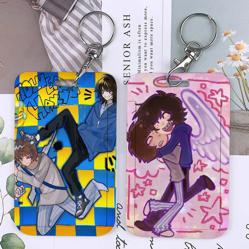 Cute Cartoon Chibi One Wheat Mark Keychains Holders Bank Bus ID Credit Cards Key Ring Chains