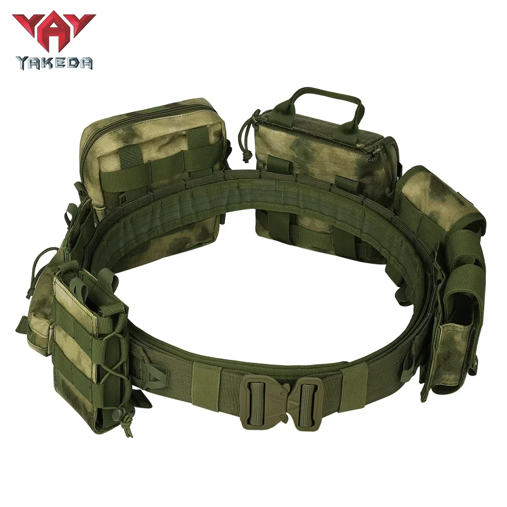 حزام YAKEDA التكتيكي حزام المعركة مولي حزام القتال التكتيكي القتالي الادسنس حزام الثقيلة مع الحقائب