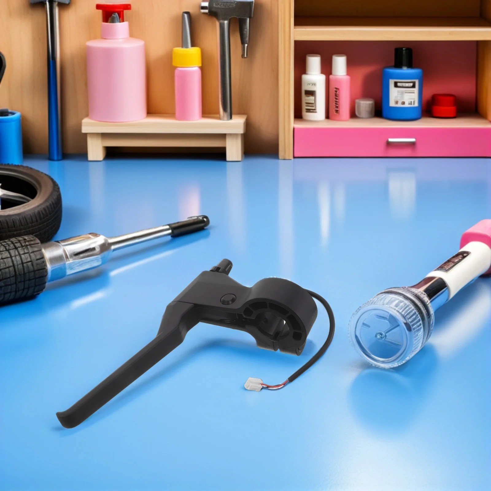 

Electric Scooter Brake Handle Replacement Left Side Metal Lever for Scooter Handlebar Parts High Sensitivity Responsive Safety