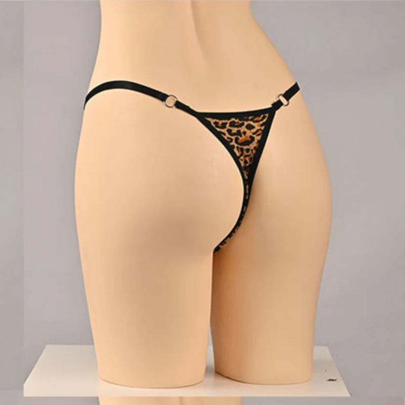 Men Leopard T-Back Thong Low Waist Sissy Pouch Lingerie Panties G-Strings  Peni Sheath Underwear Soft Comfortable Underpant