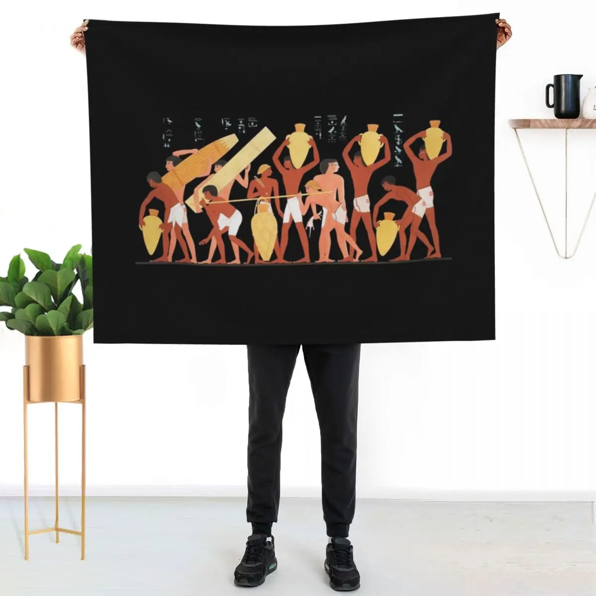 Transport of utensils and provisions by ?mile Prisse d'Avennes. Throw Blanket Lightweight Cozy Blanket for Bed Sofa