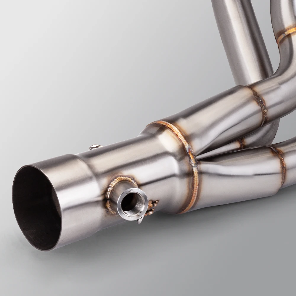 دراجة نارية العادم الجبهة وصلة الأنابيب لياماها MT09 FZ09 XSR900 2014-2020 الانزلاق على الهروب موتو نظام أنبوبة رأسية مستديرة #5