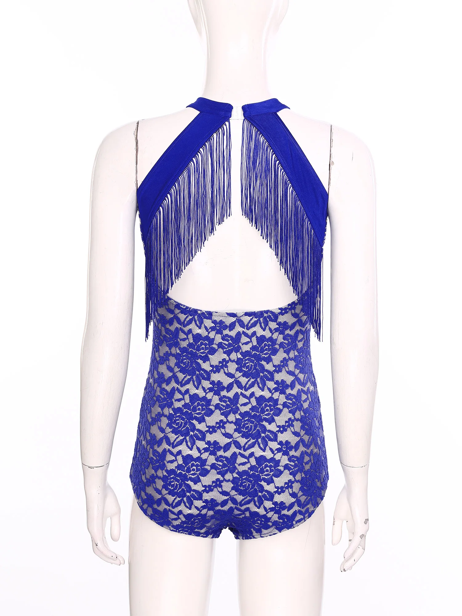 Tenue de danse latine pour femmes, justaucorps sans manches en dentelle avec jupe à franges pour salle de bal, Rumba, Tango, Chacha, spectacle de danse