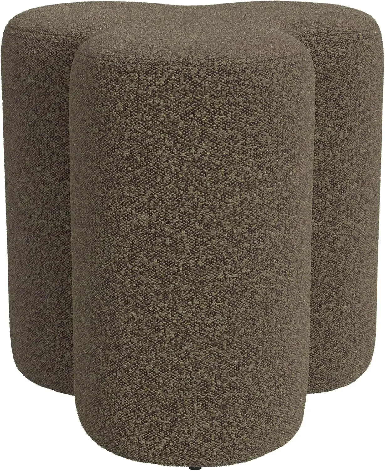 

Upholstered Clover Shaped Ottoman Home Décor|Foot Rest Ottoman - Dark Brown Boucle