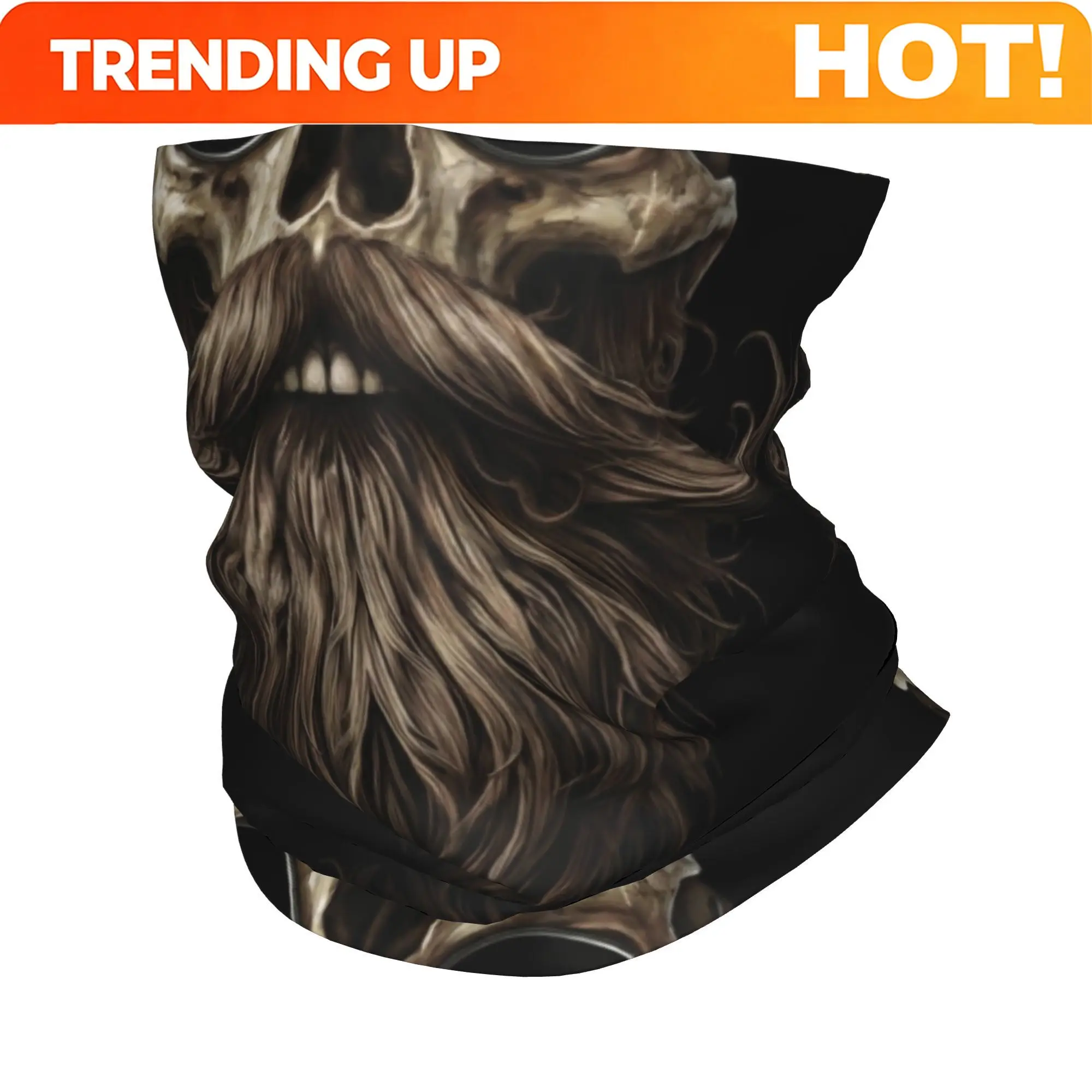 Customization Skull Face Scarf Neckerchief Neck Face Mask Polyester Wicking Bandana For Outdoor Running Cycling Hiking
