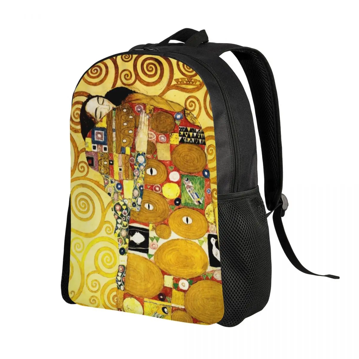 Custom Gustav Klimt The Embrace Backpacks Women Men Casual Bookbag for College School Painting Art Bags