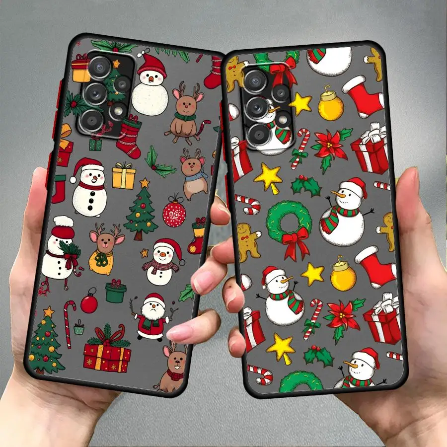 عيد الميلاد البسكويت رجل عودة غطاء الهاتف حقيبة لهاتف سامسونج غالاكسي A54 A52 A56 A24 A25 A26 A34 A22 A53 A73 A21s A35 A36