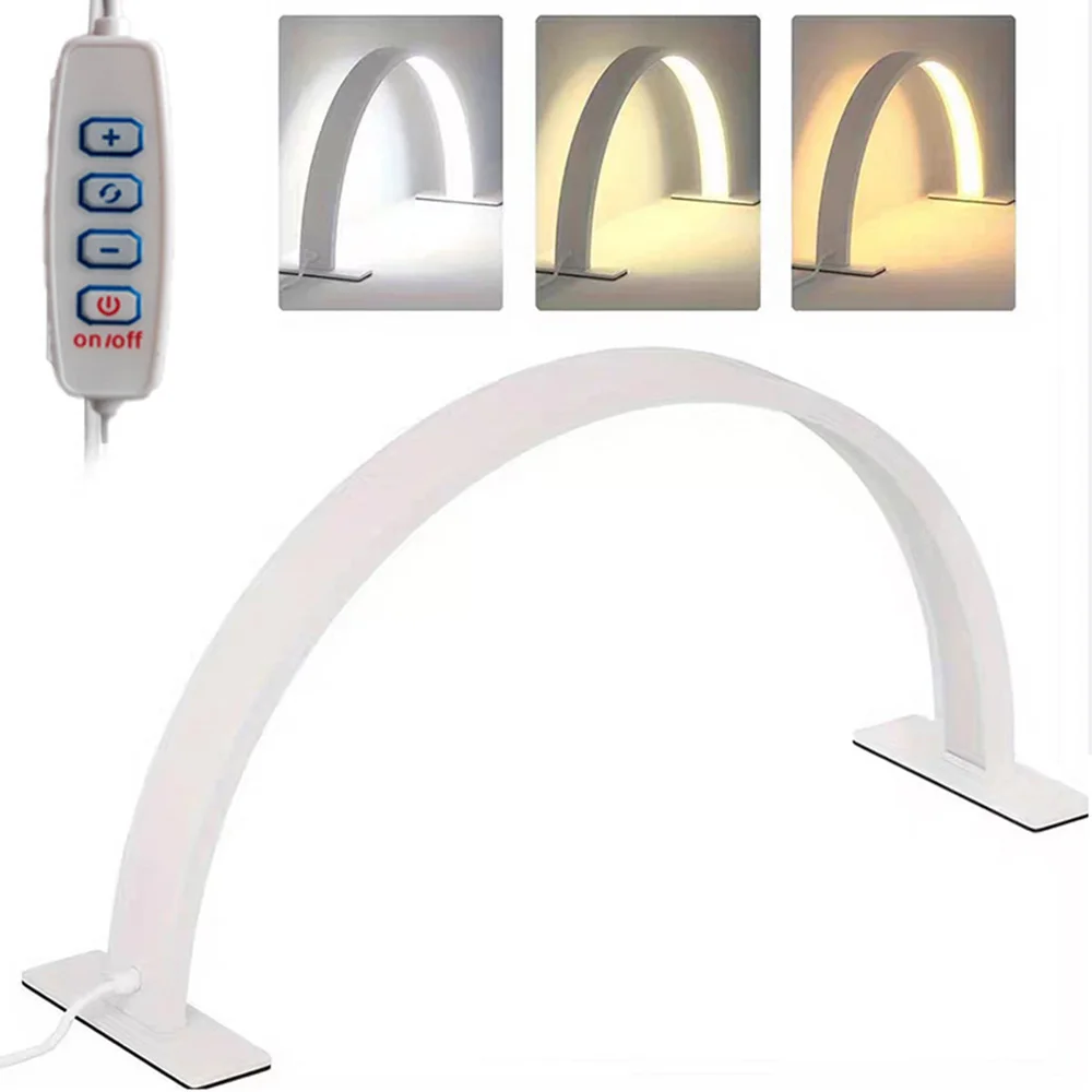 Dimmable U-shaped Nail Lamp 3 Light Color 180-degree illumination Half Moon Nail Light Eye Protect Adjustable