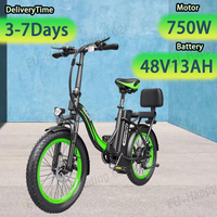 C1  E Bike 750W Brushless Motor 48V13AH Removable Lithium Battery Folding Electric Bike 20-inch Tire Commuting Electric Bicycle