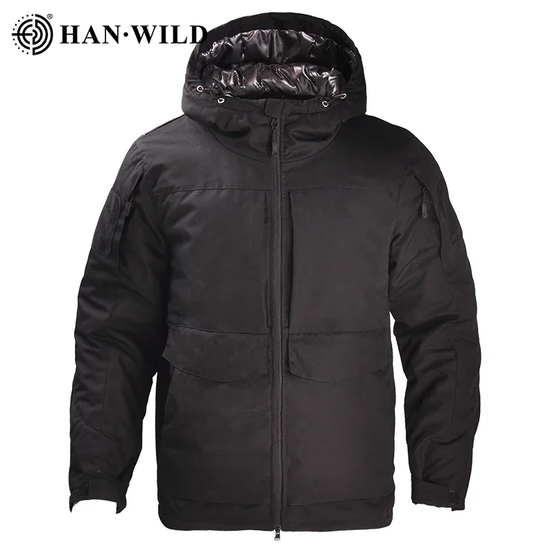 HAN WILD Tactical Jackets Winter Man Heat Reflective Combat Jackets Warmth Hooded Hunting Jacket Men Hiking Jackets Warm