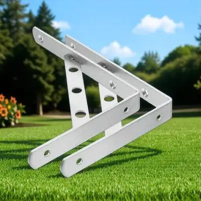 

2Pcs Shelf Brackets Heavy Duty Integrated High Grade Stainless Steel Stable 20cm L Brackets Angle Bracket Garage Wall Shelving