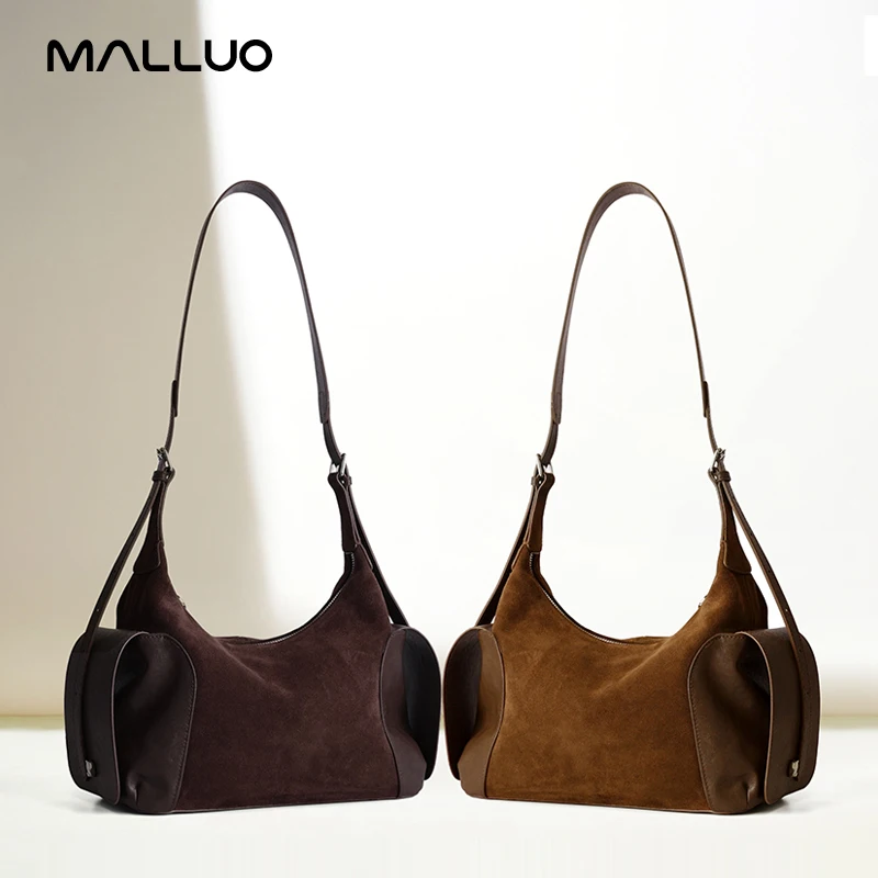 

Женские сумки подмышки из матовой коровьей кожи, женские замшевые мягкие сумки на плечо из воловьей кожи, женские портативные повседневные сумки в стиле ретро