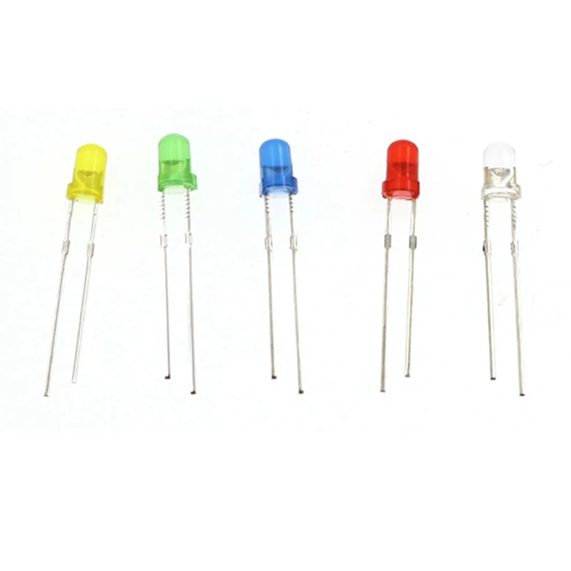 JFBL Hot 500Pcs 3MM Volume Led 5 Colors Individual Box Diyot Led Kit