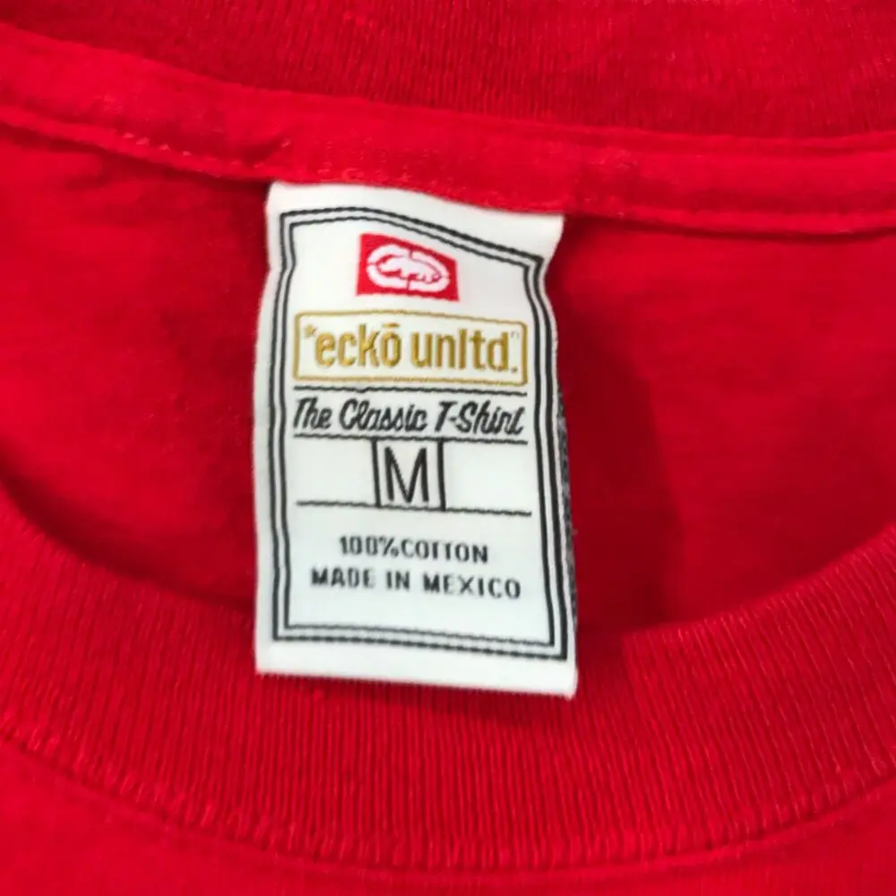 VINTAGE Echo Unltd Shirt Men's Medium Red Function Rhino Logo Cotton Unlimited